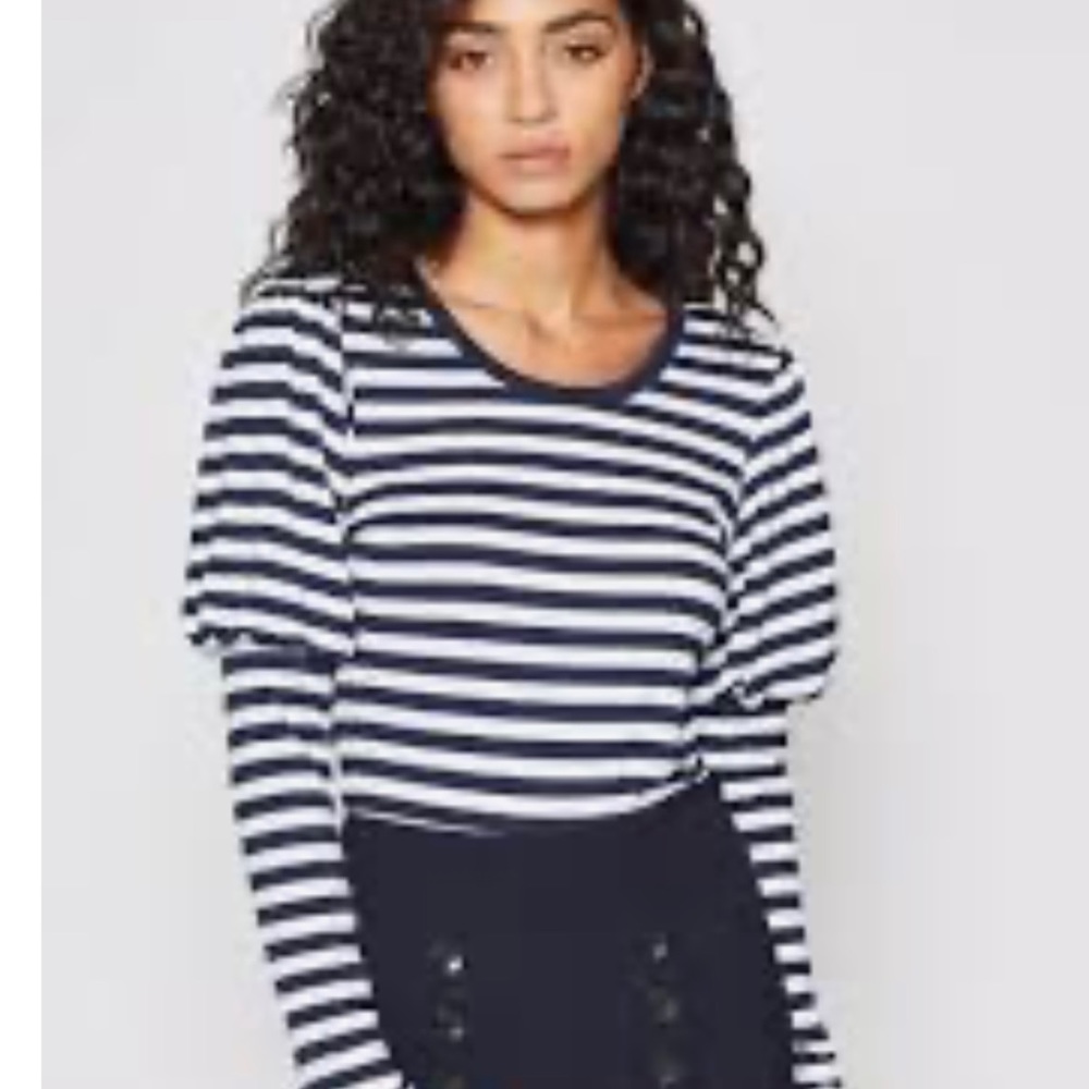 NWT joie ashwin striped top with puff sleeves